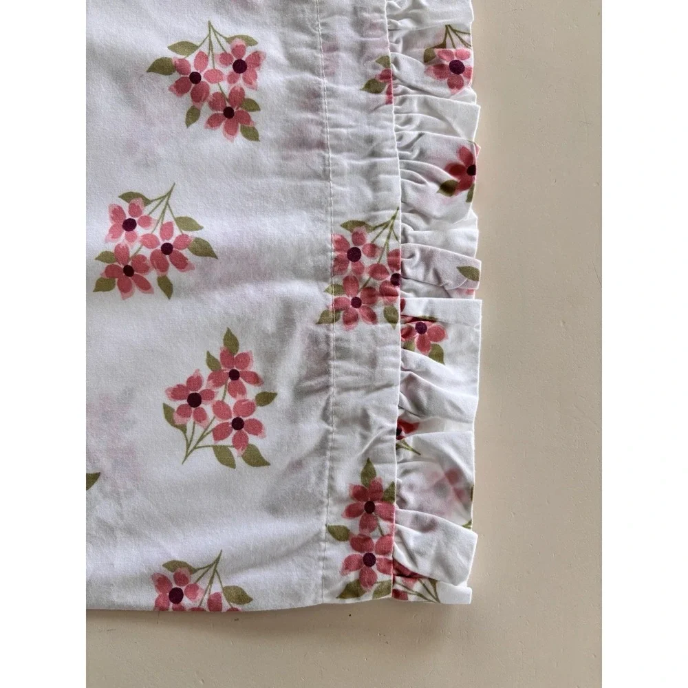 Company Store Standard Floral Ruffle Pillowcase Sunshine & Blooms 100% Cotton